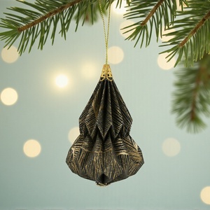Fekete, arany fenyőfa formájú karácsonyfadísz KF009 - karácsony - karácsonyi lakásdekoráció - karácsonyfadíszek - Meska.hu