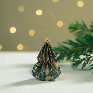 Türkiz, arany fenyőfa formájú karácsonyfadísz KF010 - karácsony - karácsonyi lakásdekoráció - karácsonyfadíszek - Meska.hu