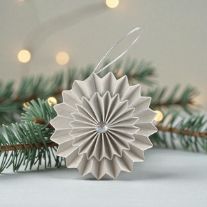 Világos ezüst rozetta formájú 2 darabos karácsonyfadísz szett ROZV2009 - karácsony - karácsonyi lakásdekoráció - karácsonyfadíszek - Meska.hu