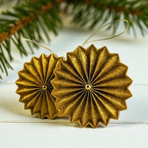 Metál arany rozetta formájú 2 darabos karácsonyfadísz szett ROZ2027 - karácsony - karácsonyi lakásdekoráció - karácsonyfadíszek - Meska.hu