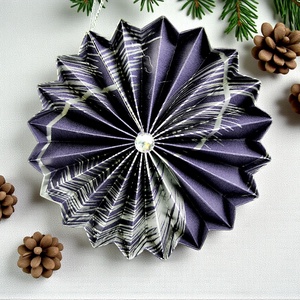 Sötétkék, ezüst rozetta formájú 2 darabos karácsonyfadísz szett ROZ2028 - karácsony - karácsonyi lakásdekoráció - karácsonyfadíszek - Meska.hu