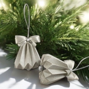 Csengettyű alakú ezüst karácsonyfadísz szett BL203 - karácsony - karácsonyi lakásdekoráció - karácsonyfadíszek - Meska.hu