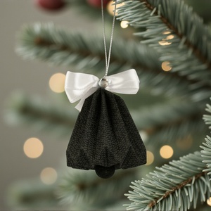 Csengettyű alakú fekete, fehér karácsonyfadísz szett BL205 - karácsony - karácsonyi lakásdekoráció - karácsonyfadíszek - Meska.hu