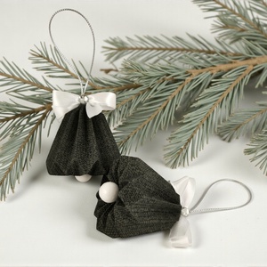 Csengettyű alakú fekete, fehér karácsonyfadísz szett BL206, Karácsony, Karácsonyi lakásdekoráció, Karácsonyfadíszek, Papírművészet, MESKA