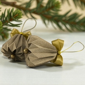 Csengettyű alakú pezsgőarany karácsonyfadísz szett BL215 - Meska.hu