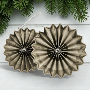 Ezüst mintás rozetta formájú 2 darabos karácsonyfadísz szett ROZ2037 - Meska.hu