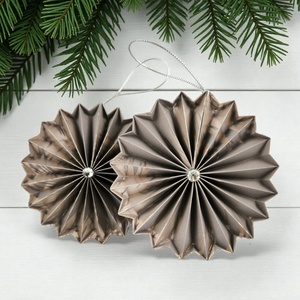 Szürke, rosegold, ezüst rozetta formájú 2 darabos karácsonyfadísz szett ROZ2035 - karácsony - karácsonyi lakásdekoráció - karácsonyfadíszek - Meska.hu