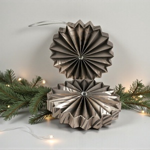 Szürke, rosegold, ezüst rozetta formájú 2 darabos karácsonyfadísz szett ROZ2035 - Meska.hu