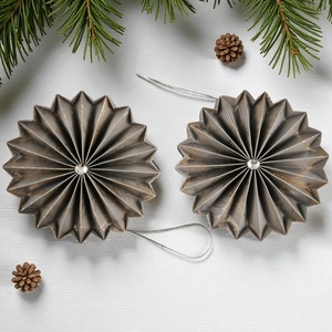 Szürke, rosegold, ezüst rozetta formájú 2 darabos karácsonyfadísz szett ROZ2036 - Meska.hu