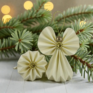 Krémszínű papírangyalka PANAR0121 - Meska.hu