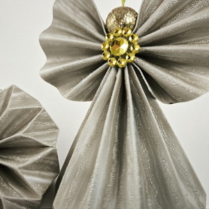 Mokka színű papírangyalka PANAR0122 - karácsony - karácsonyi lakásdekoráció - karácsonyfadíszek - Meska.hu