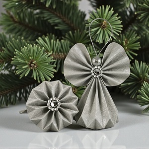 Ezüst papírangyalka függődísz PANEZ0080 - karácsony - karácsonyi lakásdekoráció - karácsonyfadíszek - Meska.hu