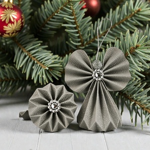 Szürke csillámos papírangyalka PANEZ0082 - Meska.hu