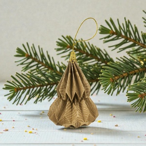 Kis fenyő formájú karácsonyfadísz arany KF021, Karácsony, Karácsonyi lakásdekoráció, Karácsonyfadíszek, Papírművészet, MESKA
