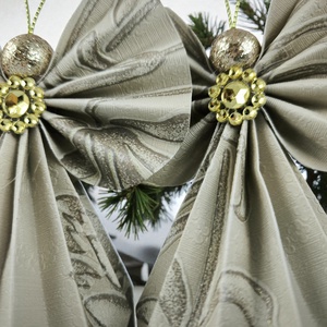 Beige, barna mintás papírangyalka PANAR0125 - karácsony - karácsonyi lakásdekoráció - karácsonyfadíszek - Meska.hu