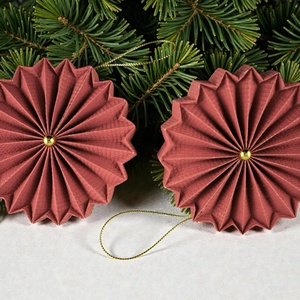 Piros rozetta formájú 2 darabos karácsonyfadísz szett ROZ2038 - karácsony - karácsonyi lakásdekoráció - karácsonyfadíszek - Meska.hu