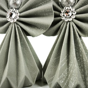 Zöldes szürke csillámos papírangyalka PANEZ0083 - otthon & életmód - dekoráció - fali és függő dekoráció - függődísz - Meska.hu