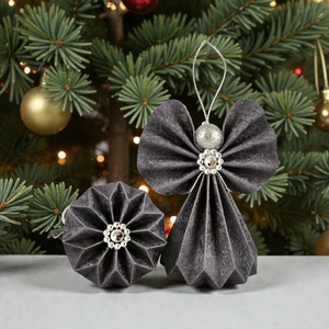 Sötétkék papírangyalka PANEZ0084, Otthon & Életmód, Dekoráció, Fali és függő dekoráció, Függődísz, Papírművészet, MESKA