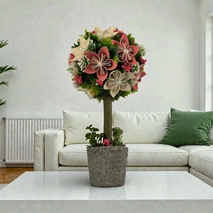 Romantikus Ünnepi Fény Virágfácska - vörös és bézs árnyalatokkal PRVF03 - otthon & életmód - dekoráció - asztal és polc dekoráció - asztaldísz - Meska.hu