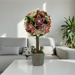 Romantikus Ünnepi Fény Virágfácska - vörös és bézs árnyalatokkal PRVF03 - Meska.hu