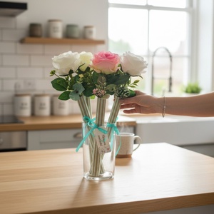 Nőnapi Elegancia � Rózsa Hullámkarton Hengerben több színben, Otthon & Életmód, Virágdekoráció, Virágok, Virágcsokor, Virágkötés, MESKA