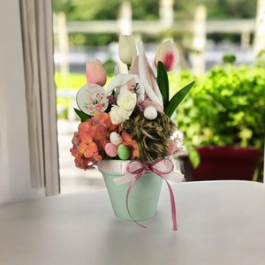 Nyuszimanós asztaldísz HUA106 - otthon & életmód - dekoráció - asztal és polc dekoráció - asztaldísz - Meska.hu