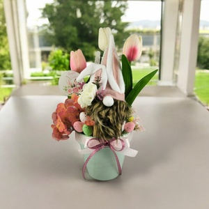 Nyuszimanós asztaldísz HUA106 - otthon & életmód - dekoráció - asztal és polc dekoráció - asztaldísz - Meska.hu