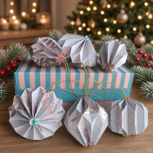 Púder, rosegold mintás 6 db-os függődísz szett LNT06014 - Meska.hu