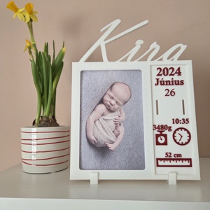 Neves képkeret születési adatokkal - baba - mama - babaemlékek - baba emlékőrző - Meska.hu