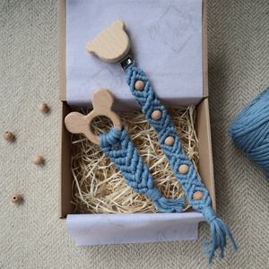 Blue Makramé Mini Box - Baba ajándékdoboz / Babaváró ajándék / Babalátogató ajándék - Meska.hu