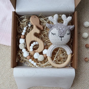 Deer Rattle Selection Box - Baba ajándékdoboz / Babaváró ajándék / Babalátogató ajándék - Meska.hu