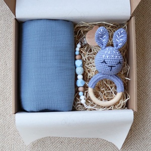Blue Bunny Box - Baba ajándékdoboz / Babaváró ajándék / Babalátogató ajándék, Játék & Sport, Babalátogató ajándékcsomag, , MESKA
