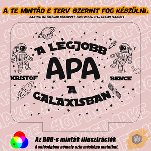 A legjobb Apa a galaxisban - 3D LED LÁMPA APÁKNAK - otthon & életmód - lámpa - hangulatlámpa - Meska.hu
