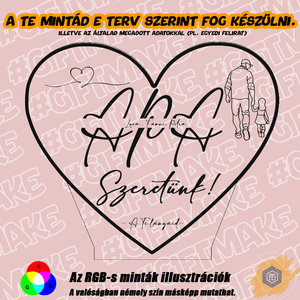 Apa, szeretünk! - A te lányaid - 3D LED LÁMPA Apáknak - Egyedi felirattal - otthon & életmód - lámpa - hangulatlámpa - Meska.hu