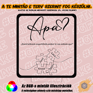 Puzzle mintás , idézetes 3D LED LÁMPA Apáknak - Egyedi felirattal - otthon & életmód - lámpa - hangulatlámpa - Meska.hu