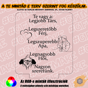 A Legjobb Apa , Társ, Férj , Hős - 3D LED LÁMPA Apáknak - otthon & életmód - lámpa - hangulatlámpa - Meska.hu