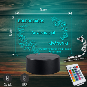 Boldogságos Anyák napját Kívánunk - 3D LED LÁMPA Anyák napjára - otthon & életmód - lámpa - hangulatlámpa - Meska.hu