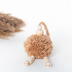 Kék pompom fityegő, Gyerekszoba dekor, Pompon fityegő - otthon & életmód - babaszoba, gyerekszoba - babaszoba dekoráció - Meska.hu