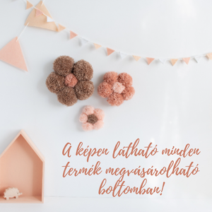 Pompom virág dísz, Pompon virág dísz, Gyerekszoba dekor, Babaszoba Dekor - otthon & életmód - babaszoba, gyerekszoba - babaszoba dekoráció - Meska.hu