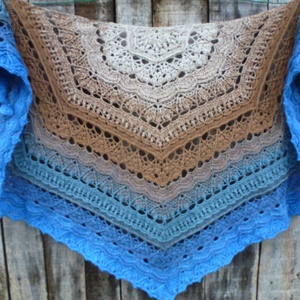 Tengerpart horgolt vállkendő - ruha & divat - sál, sapka, kendő - vállkendő - Meska.hu