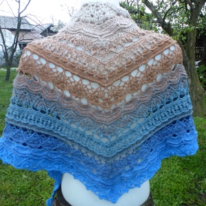 Tengerpart horgolt vállkendő - ruha & divat - sál, sapka, kendő - vállkendő - Meska.hu