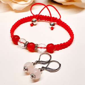 Szerelemvonzó szett karneollal, hegyikristállyal és madagaszkári rózsakvarccal - ékszer - ékszerszett - Meska.hu