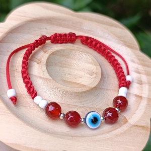 Védelmező Evil Eye karkötő karneollal - Meska.hu