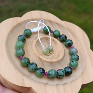 Rubin zoizit és rubin állítható női ásványkarkötő - Meska.hu