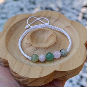 Calm - Harmónia - Szívgyógyítás - Lágyság csomózott ásványkarkötő - ékszer - karkötő - ásványkarkötő - Meska.hu