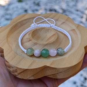 Calm - Harmónia - Szívgyógyítás - Lágyság csomózott ásványkarkötő - Meska.hu