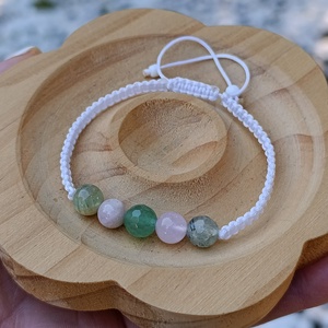 Calm - Harmónia - Szívgyógyítás - Lágyság csomózott ásványkarkötő - ékszer - karkötő - ásványkarkötő - Meska.hu