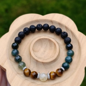 Erő, fókusz, bőség ásvány karkötő - ékszer - karkötő - gyöngyös karkötő - Meska.hu