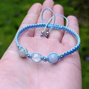 Belső nyugalom, intuíció és angyali védelem � csomózott ásványkarkötő - ékszer - karkötő - ásványkarkötő - Meska.hu