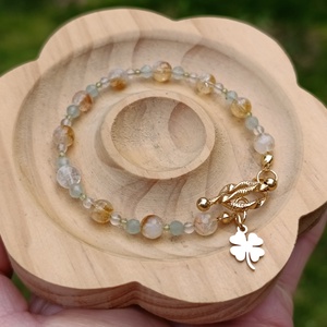 Bőséget hozó ásvány karkötő olivinnel, aventurinnal és citrinnel, Ékszer, Karkötő, Ásványkarkötő, Ékszerkészítés, MESKA